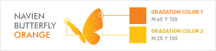 Navien Butterfly Orange:Gradation Color 1-M 60  Y 100.Gradation Color 2-M 25  Y 100